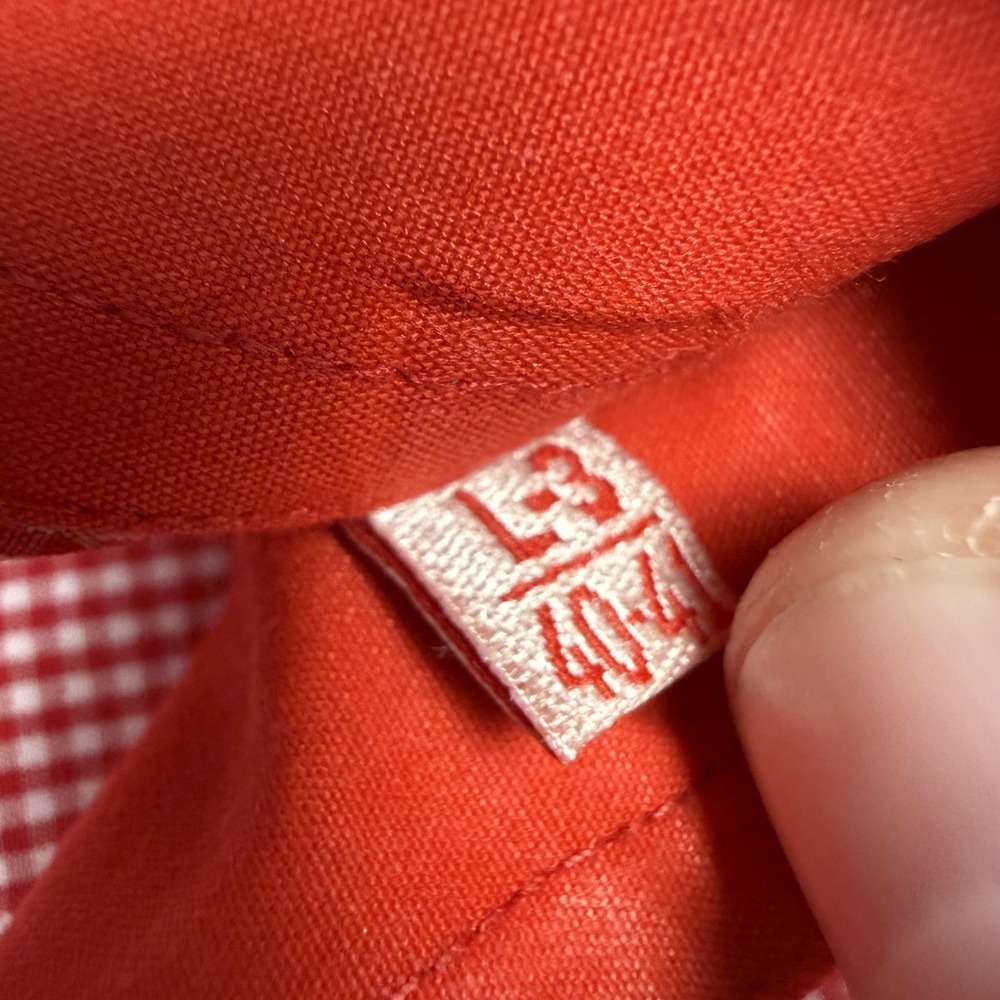 Brioni Shirt Mens 40 Red Gingham Cotton Long Sleeve Dress Button Front Italy - Picture 3 of 8